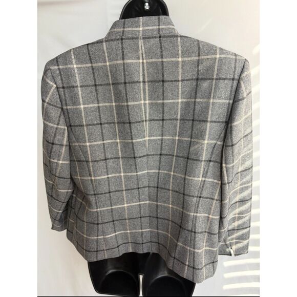 Evan Picone Black Label NWT Grey Plaid Blazer Sze 14 Formal Career Office Classy - Picture 5 of 11